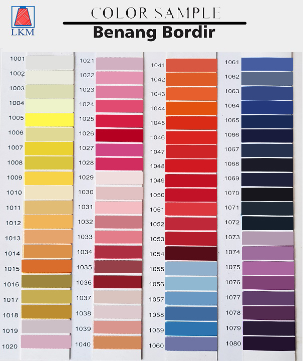 Katalog Warna Benang Bordir 70 Gram