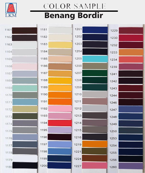 Katalog Warna Benang Bordir 70 Gram