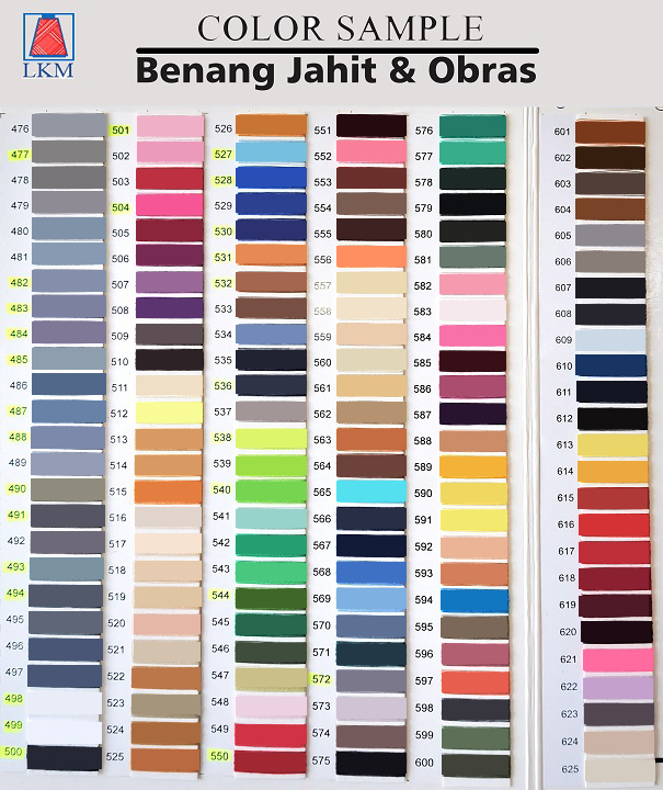 Katalog Warna Benang Jahit 20/2 133 Gram
